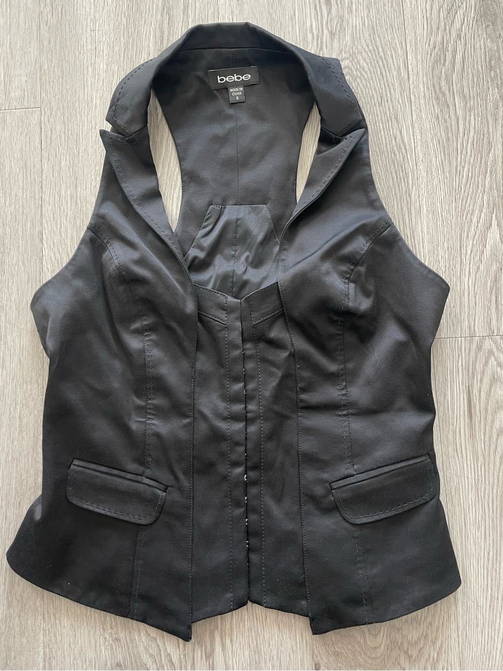 Vintage Y2K black bebe vest